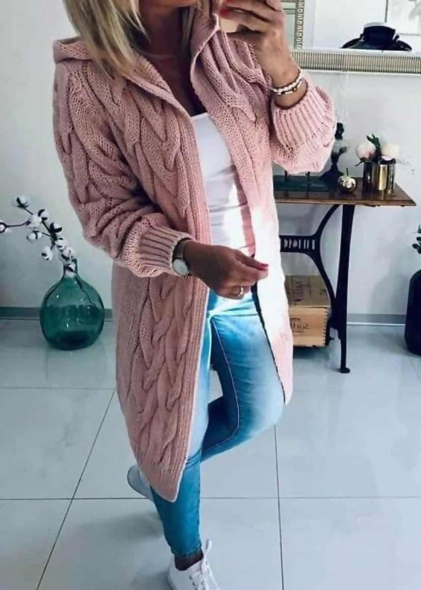 Chunky Cable Knitted Oversized Hooded Cardigan YOU2SELL.COM NAATSHA CO LTD